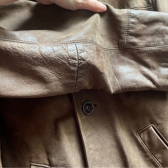 Vintage MIX leather ranch oversized jacket Sz L - Picture 7 of 14